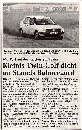 Kleints Twin-Golf dicht an Stancls Bahnrekord