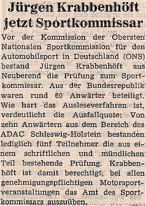 Jürgen Krabbenhöft jetzt Sportkommissar