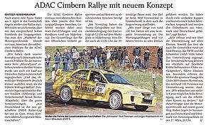 ADAC Cimbern Rallye mit neuem Konzept