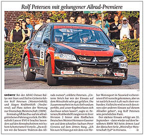 Rolf Petersen mit gelungener Allrad-Premiere