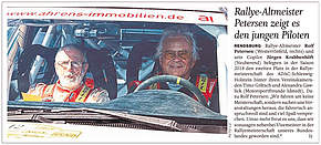 Rallye-Altmeister Petersen zeigt es den jungen Piloten